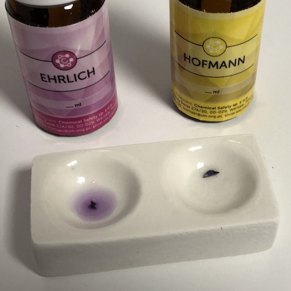 Testing LSD with Ehrlich reagent and Hofmann