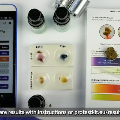 CBD / THC test kit color change