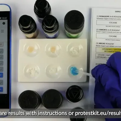 Ketamine test kit color change