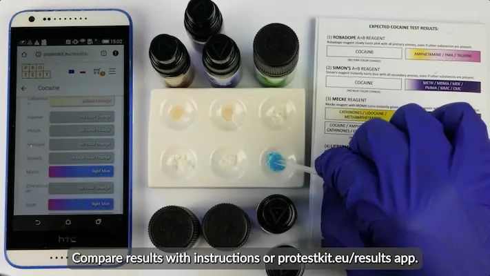 Marquis reagent tests for MDMA and 2C-B