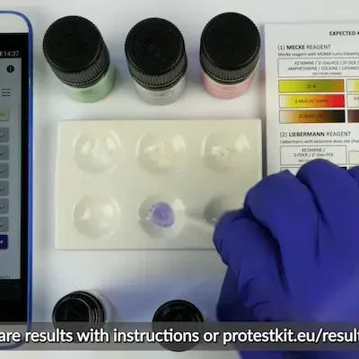 Ketamine test kit color change