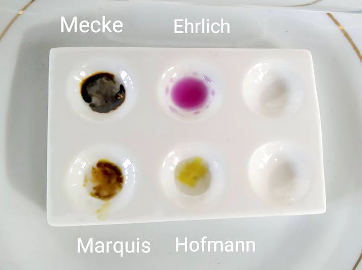 Hofmann and Ehrlich reagent tests for LSD