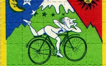 baba na rowerze LSD